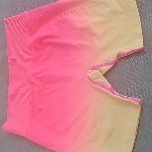 PINK Womens Pink & Orange Biker Shorts Size Large
